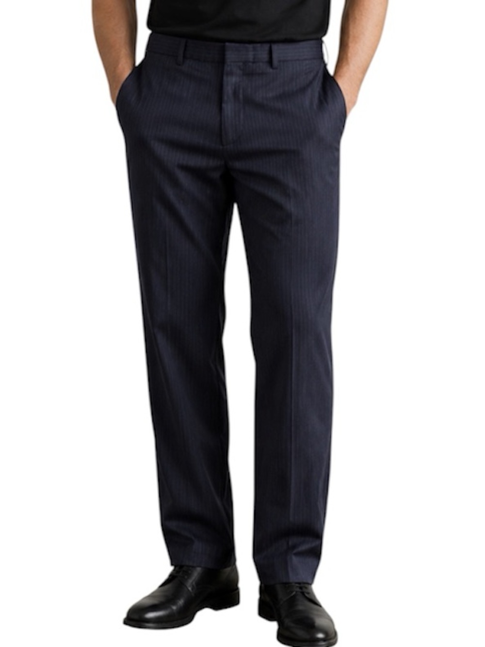 Calvin Klein The Thompson Midnight Blue Relaxed Fit Pinstripe Dress Pants